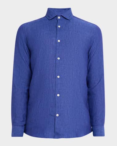 Frescobol Carioca Men's Antonio Linen Casual Button-Down Shirt