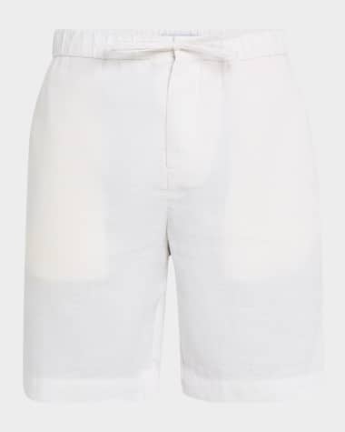 Frescobol Carioca Men's Felipe Linen and Cotton Drawstring Shorts