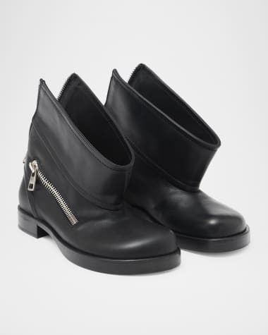 JW Anderson Leather Zip Biker Booties