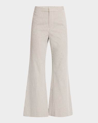 Vince Crop Flare Gardeners Check Pants