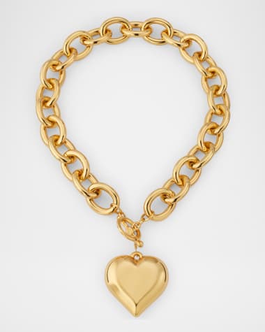 Kenneth Jay Lane Heart Pendant Toggle Necklace