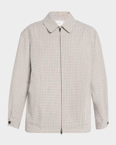 Vince Oversized Gardeners Check Bomber Jacket