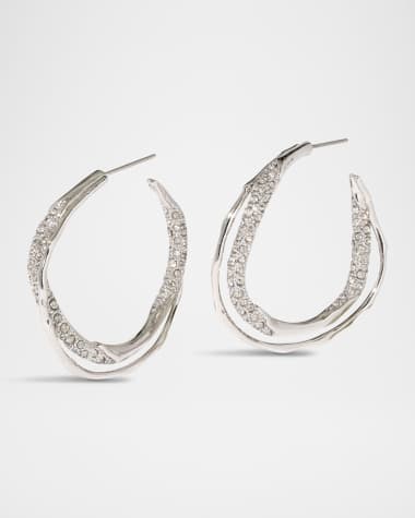 Alexis Bittar Solanals Crystal Twist Hoop Earrings
