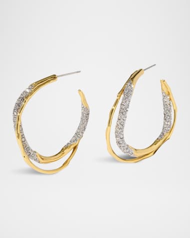 Alexis Bittar Solanals Crystal Twist Hoop Earrings