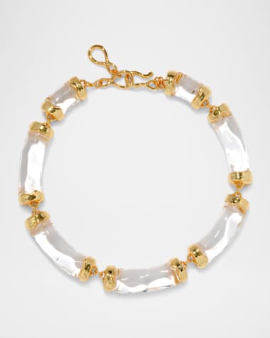 Alexis Bittar Liquid Lucite Pillow Link Necklace