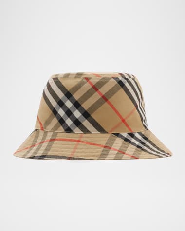 Burberry Gabardine Reversible Check-Print Bucket Hat