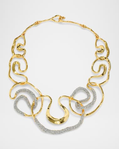 Alexis Bittar Solanes Gold Crystal Intertwined Necklace
