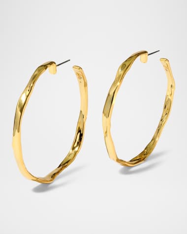 Alexis Bittar Brut Gold Skinny Hoop Earrings