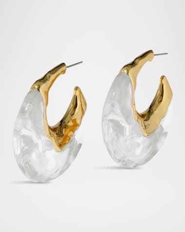 Alexis Bittar Liquid Lucite Puffy Hoop Earrings