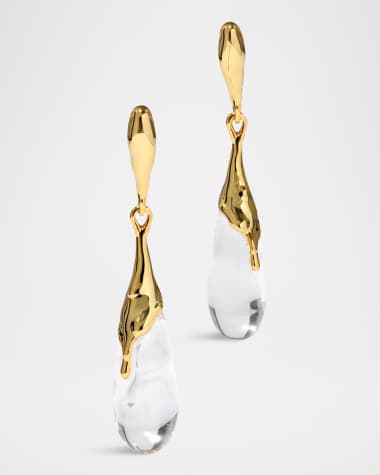 Alexis Bittar Liquid Lucite Teardrop Post Earrings