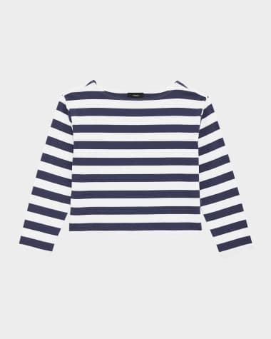 Theory Stripe Boat-Neck Tee