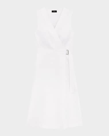 Theory Sleeveless A-Line Wrap Dress