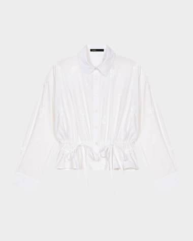 Maje Sequined Peplum-Hem Shirt