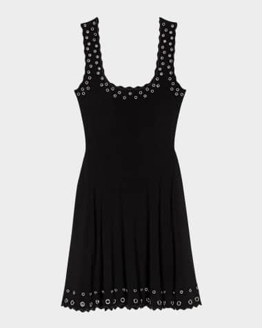 Maje Roeillety Grommet-Trim Mini Dress