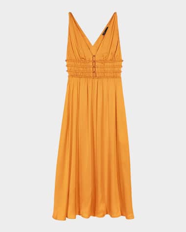 Maje Ryalana V-Neck Midi Dress