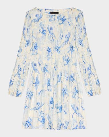 Maje Rockifleur Pleated Mini Dress