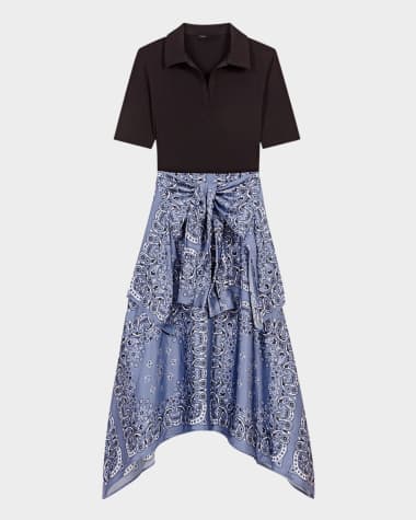 Maje Raprinana Mixed-Media Dress