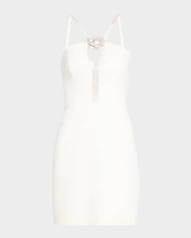 Liv Foster Amara Rhinestone-Trim Halter Mini Dress