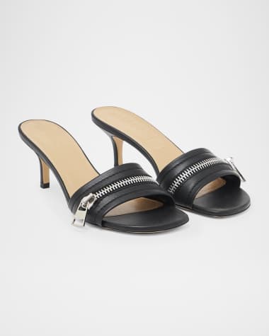 JW Anderson Biker Zip Leather Slide Sandals