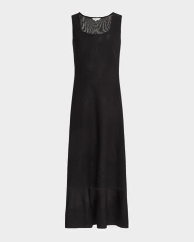Misook Modern-Fit Sheer Inset Knit Midi Dress
