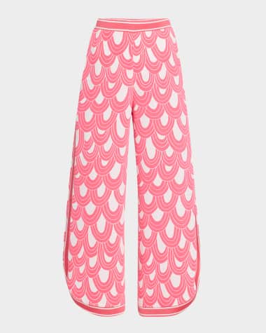 Trina Turk Overhead Cropped Scallop-Print Pants