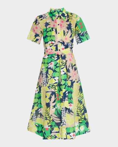 Trina Turk Misola 2 Floral-Print Cotton Midi Shirtdress