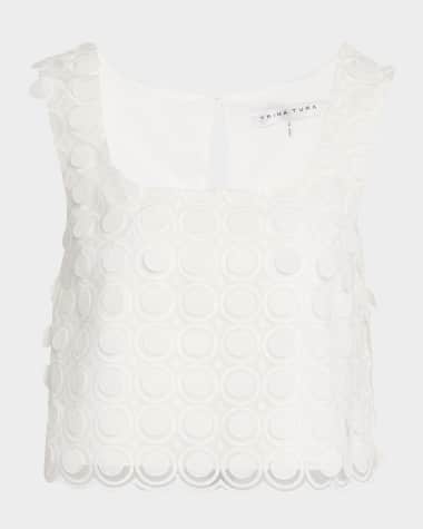 Trina Turk Serve Sleeveless Cropped Paillette Top