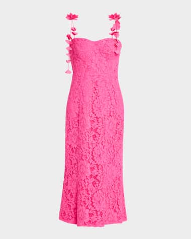 One33 Social Applique-Embellished Lace Midi Dress