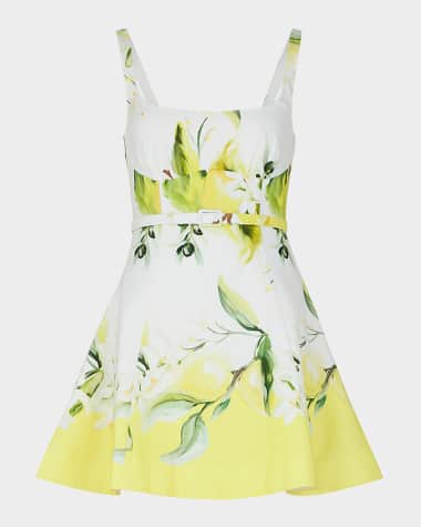 NICHOLAS Eleni Paneled Floral-Print Mini Dress