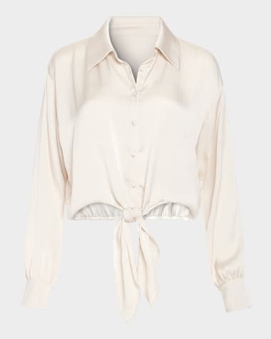 Ramy Brook Luna Tie-Front Blouse