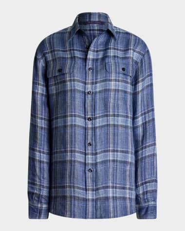 Ralph Lauren Collection Darleen Plaid Chambray Button-Down Shirt