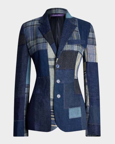 Ralph Lauren Collection Skye Multi Patchwork Single-Breasted Jacket