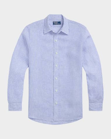Polo Ralph Lauren Men's Classic-Fit Checked Linen Sport Shirt