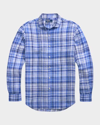 Polo Ralph Lauren Men's Classic-Fit Plaid Linen Sport Shirt
