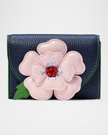 kate spade new york in the garden floral flap leather card case
