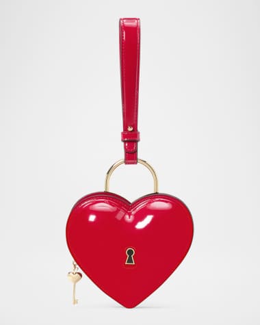 kate spade new york key to my heart patent faux leather wristlet