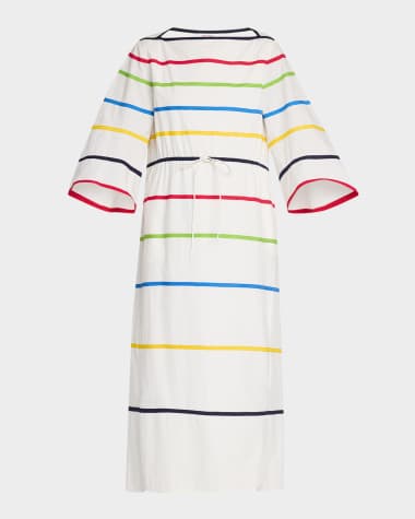 Rosie Assoulin Ribbon Striped Midi Caftan Dress