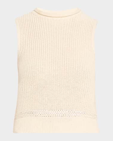 Ralph Lauren Collection Silk Jersey Sleeveless Rollneck Sweater