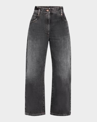 Brunello Cucinelli Vintage Wash Square Denim Jeans