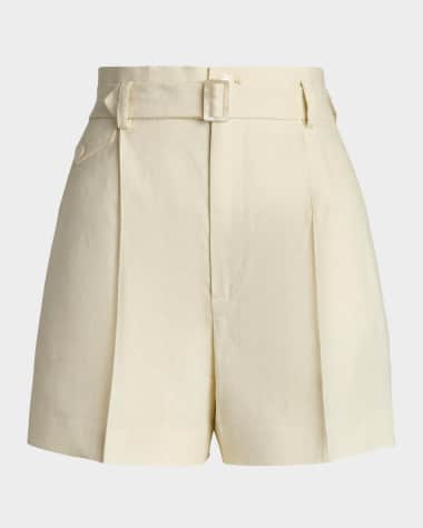 Ralph Lauren Collection Denise Belted Linen Shorts