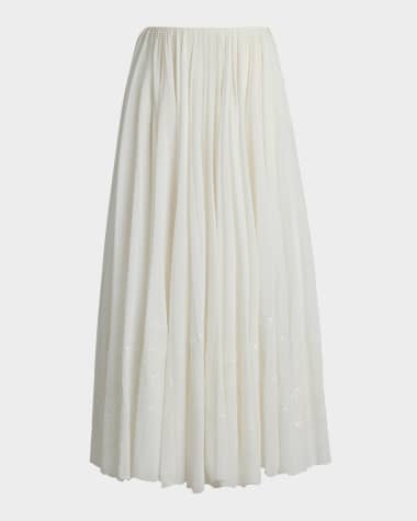 スカート musinsastandardwoman Women's Crinkle Long Skirt White MWCKS2 Women's Crinkle Gauze Pull-On Maxi Skirt - Universal Thread