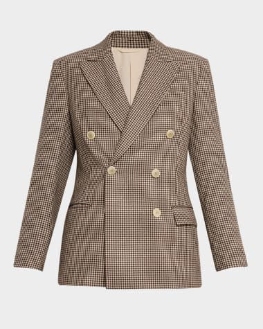Brunello Cucinelli Double-Breasted Check Blazer