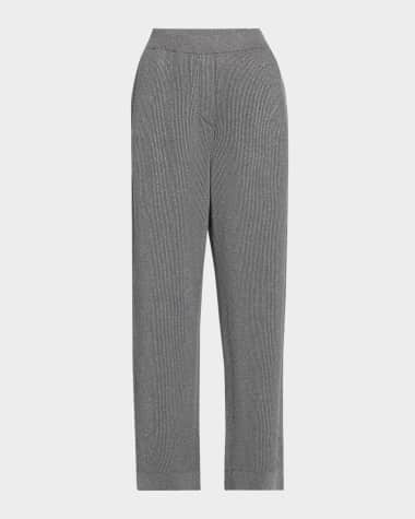 Brunello Cucinelli Cotton Lurex English Ribbed Straight-Leg Pants