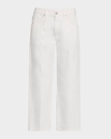 Brunello Cucinelli Soft Curved Wide-Leg Denim Jeans