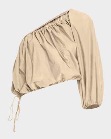 Philosophy di Lorenzo Serafini One-Shoulder Crop Balloon Blouse