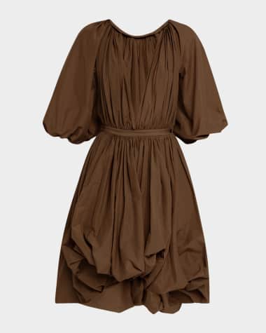 Philosophy di Lorenzo Serafini Plunging Puff-Sleeve Balloon Dress