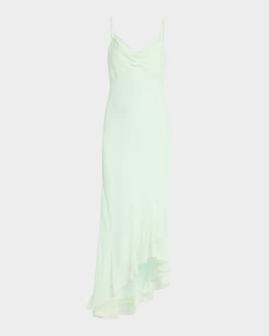 LoveShackFancy Chesley High-Low Slip Dress