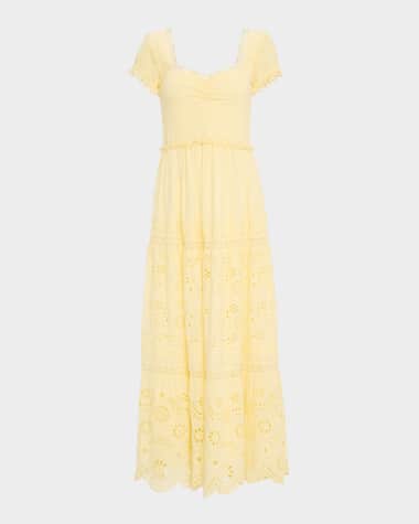 LoveShackFancy Bisolet Embroidered Maxi Dress