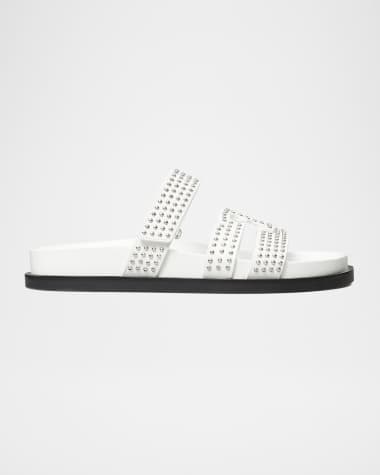 Tory Burch Ines Leather Triple-Band Sport Slide Sandals
