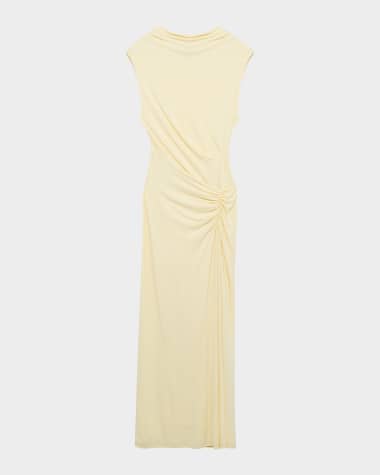 SIMKHAI Acacia Sleeveless Ruched Midi Dress
